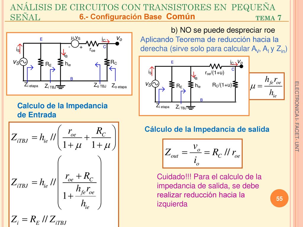 ANÁLISIS DE CIRCUITOS CON TRANSISTORES EN PEQUEÑA SEÑAL tema 7