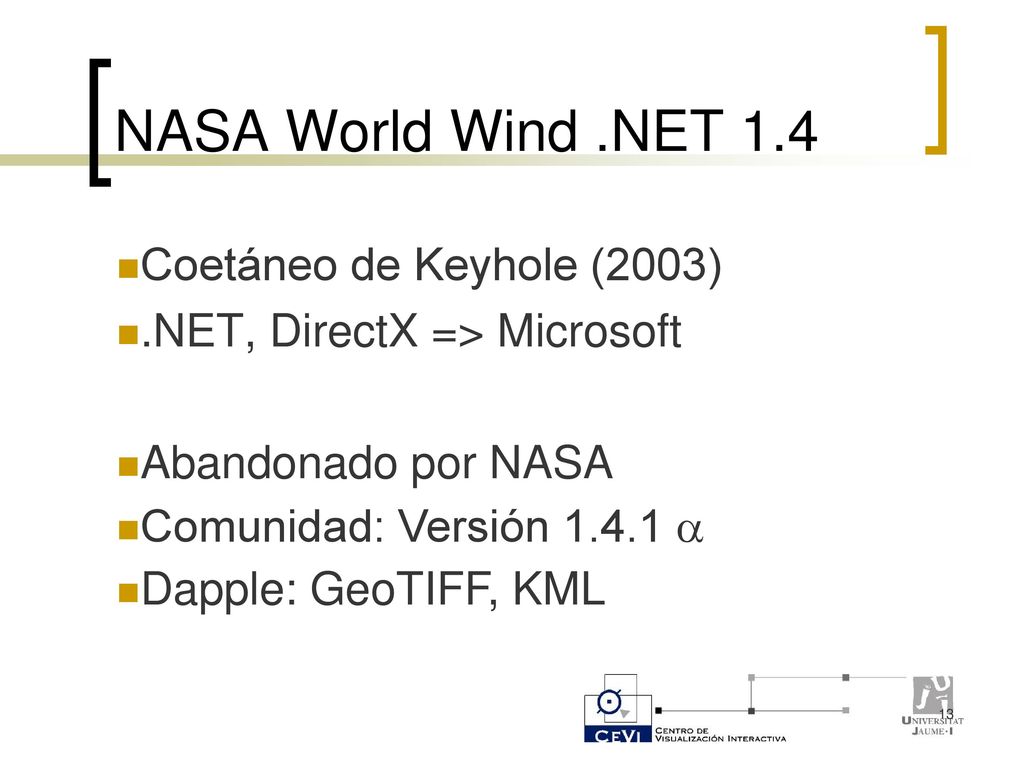 NASA World Wind .NET 1.4 Coetáneo de Keyhole (2003)