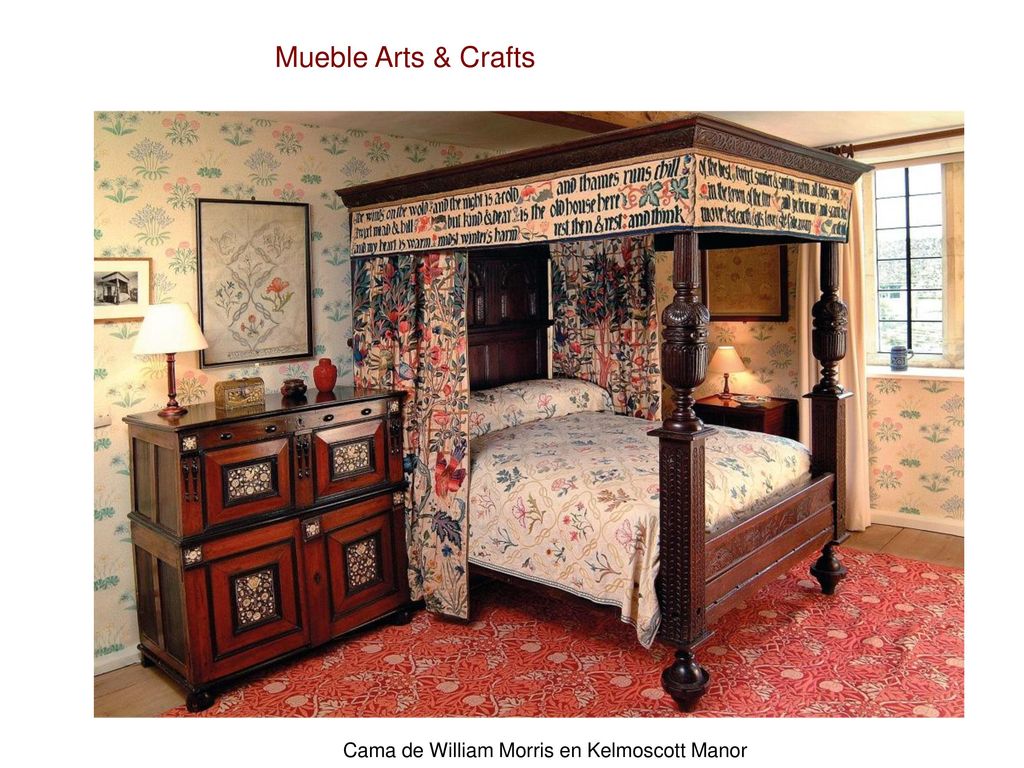 Mueble Arts & Crafts Cama de William Morris en Kelmoscott Manor