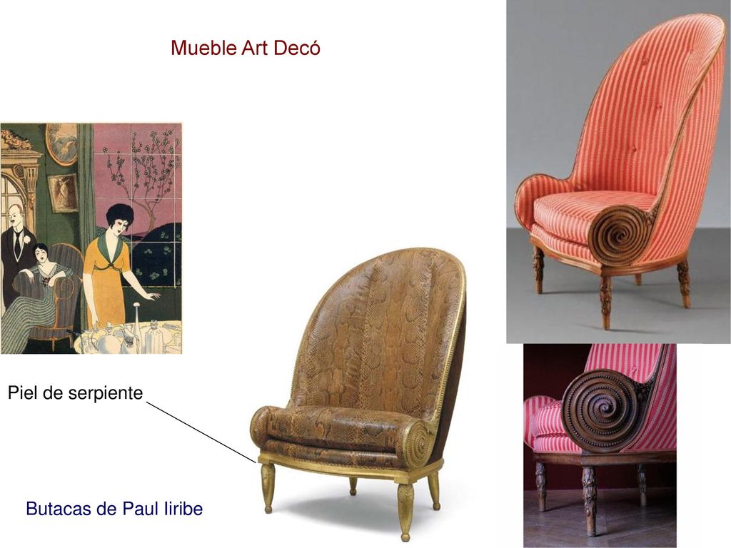 Mueble Art Decó Piel de serpiente Butacas de Paul Iiribe