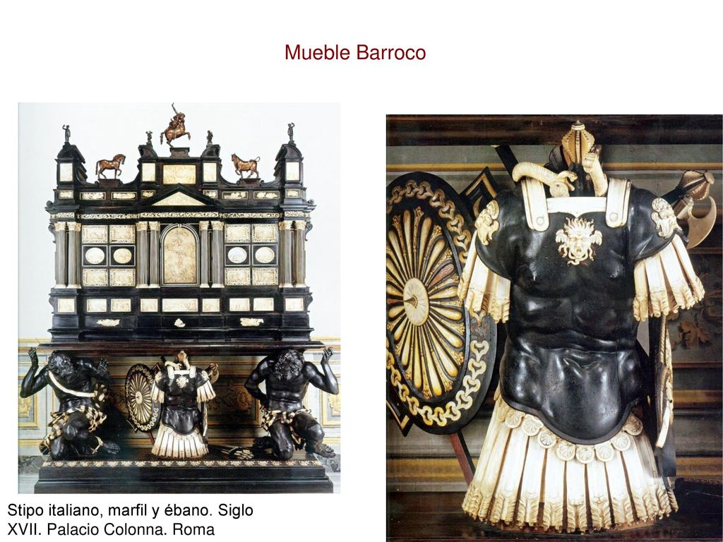 Mueble Barroco Franz and Dominikus Steinhart, following a project by Carlo Fontana, Diap stipo romano. Palazzo Colonna.Roma.s.XVII ébano,marfil.
