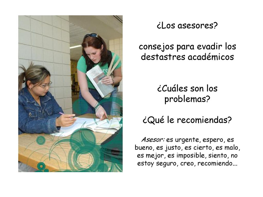 ¿Los asesores. consejos para evadir los destastres académicos ¿Cuáles son los problemas.