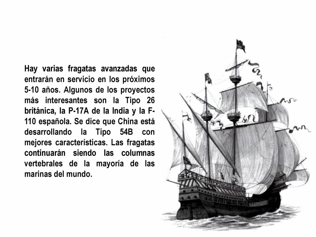 Hay varias fragatas avanzadas que entrarán en servicio en los próximos 5-10 años.