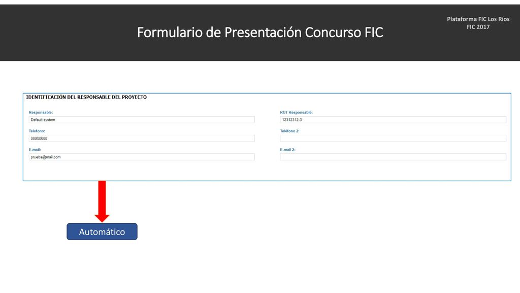 Formulario de Presentación Concurso FIC Plataforma FIC Los Ríos