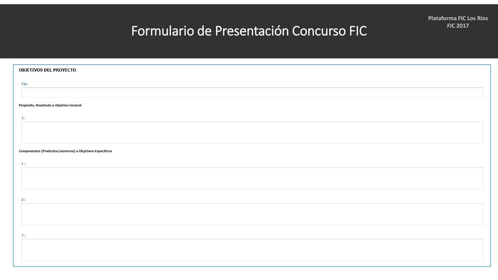 Formulario de Presentación Concurso FIC Plataforma FIC Los Ríos