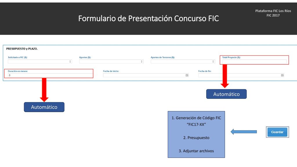 Formulario de Presentación Concurso FIC Plataforma FIC Los Ríos