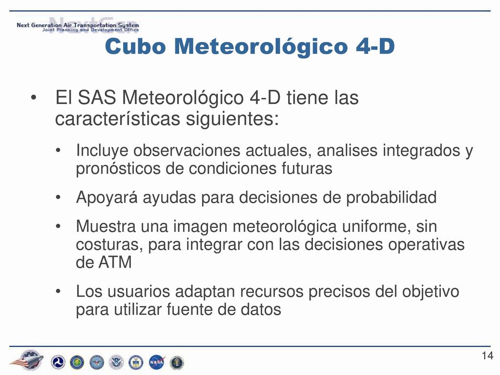 Cubo Meteorológico 4-D El SAS Meteorolόgico 4-D tiene las características siguientes: