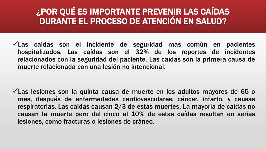 ¿POR QUÉ ES IMPORTANTE PREVENIR LAS CAÍDAS DURANTE EL PROCESO DE ATENCIÓN EN SALUD