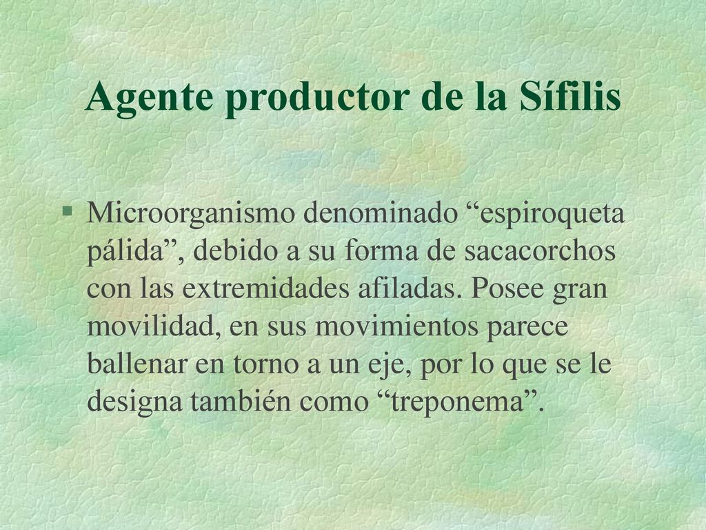 Agente productor de la Sífilis