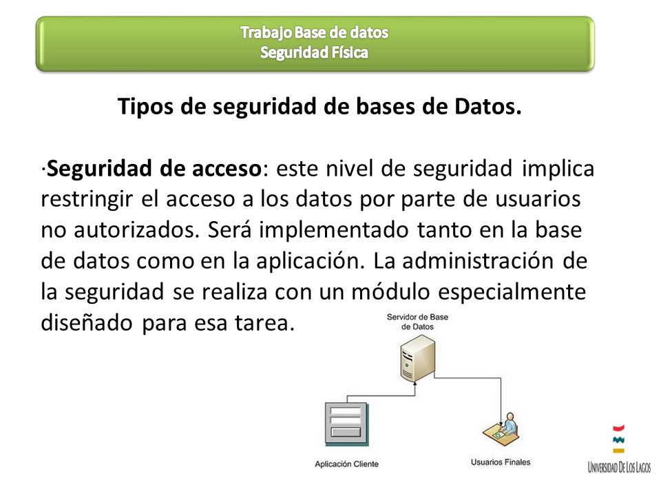 Tipos de seguridad de bases de Datos.
