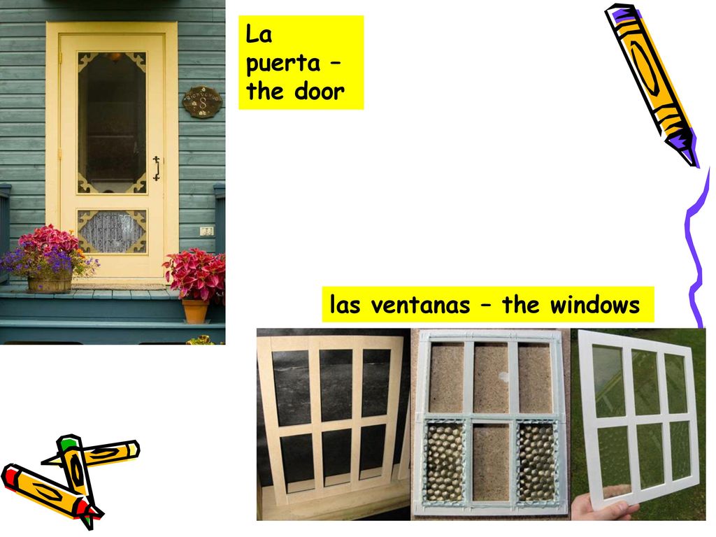 La puerta – the door las ventanas – the windows