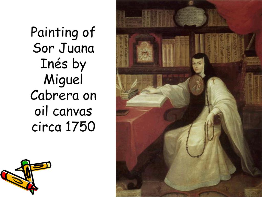 Painting of Sor Juana Inés by Miguel Cabrera on oil canvas circa 1750