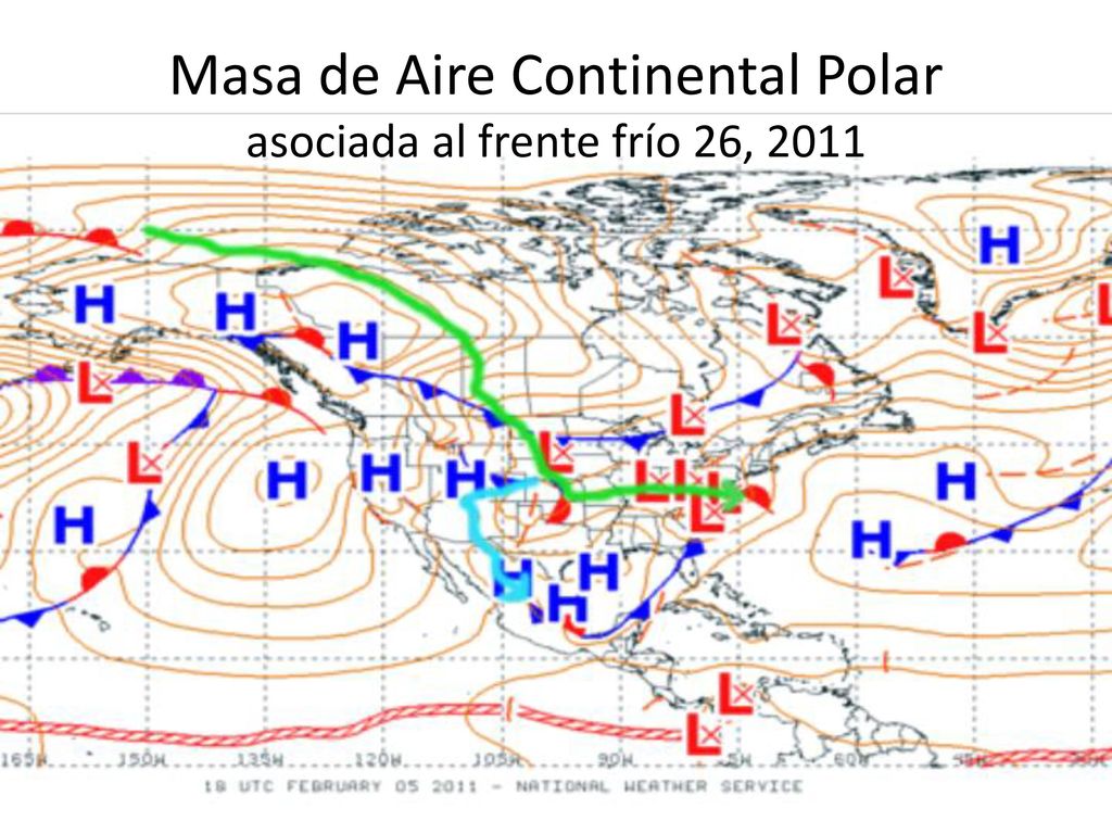 Masa de Aire Continental Polar asociada al frente frío 26, 2011