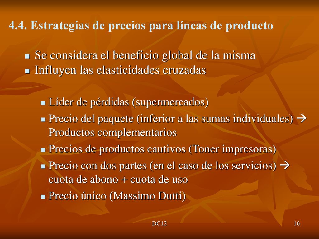4.4. Estrategias de precios para líneas de producto