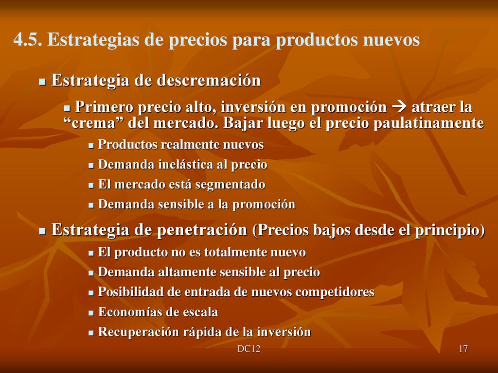 4.5. Estrategias de precios para productos nuevos