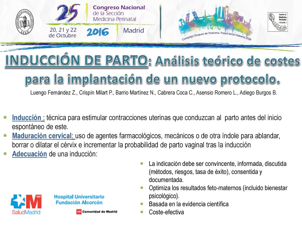 INDUCCIÓN DE PARTO: Análisis teórico de costes para la implantación de un nuevo protocolo.
