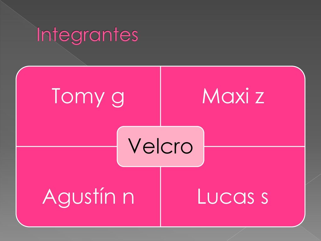 Integrantes Velcro Tomy g Maxi z Agustín n Lucas s