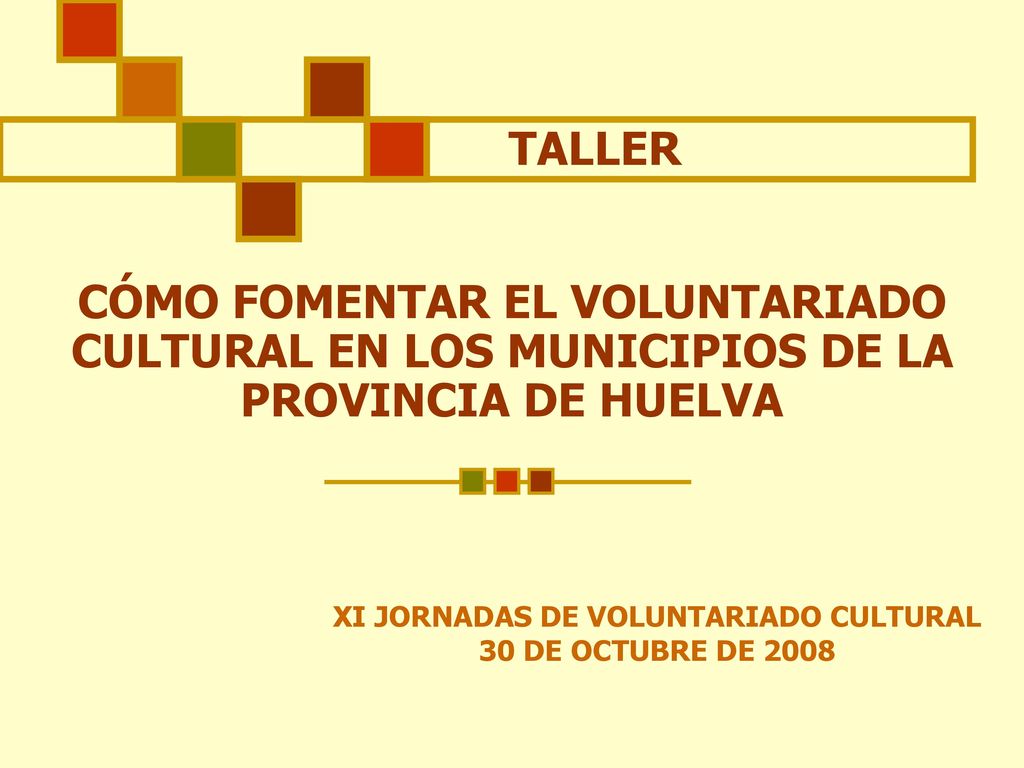 XI JORNADAS DE VOLUNTARIADO CULTURAL 30 DE OCTUBRE DE 2008