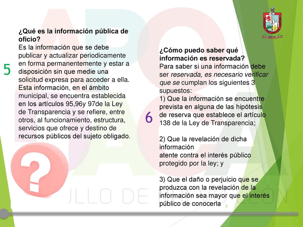 5 6 ¿Qué es la información pública de oficio