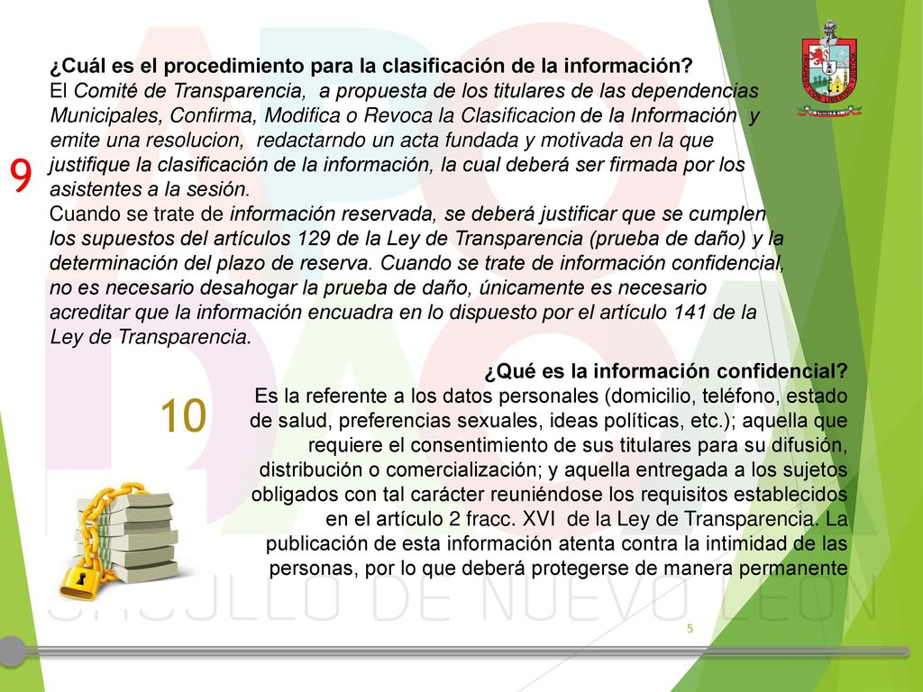 ¿Cuál es el procedimiento para la clasificación de la información