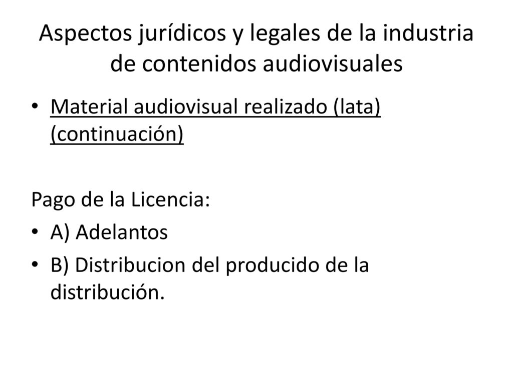 Aspectos jurídicos y legales de la industria de contenidos audiovisuales