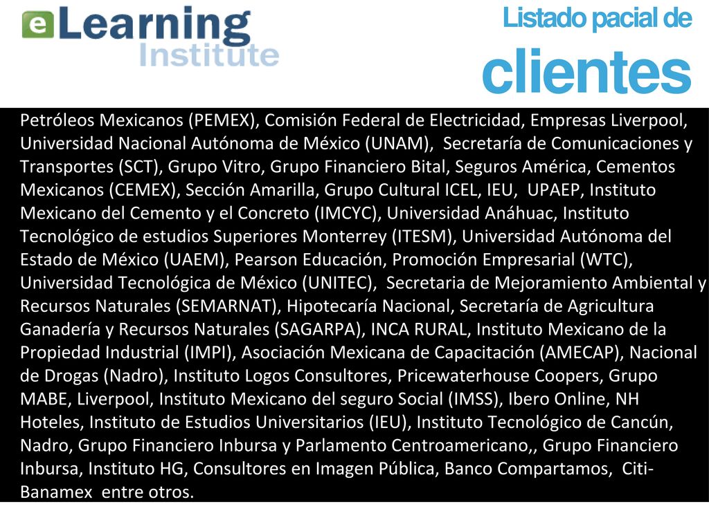 Listado pacial de clientes