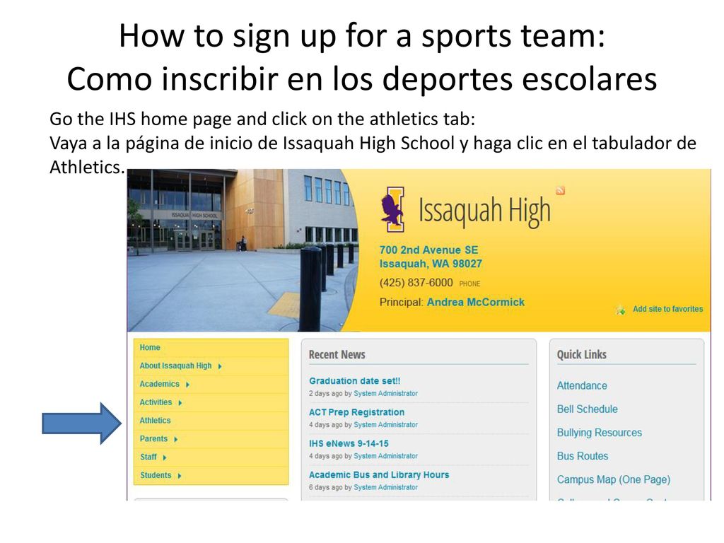 How to sign up for a sports team: Como inscribir en los deportes escolares