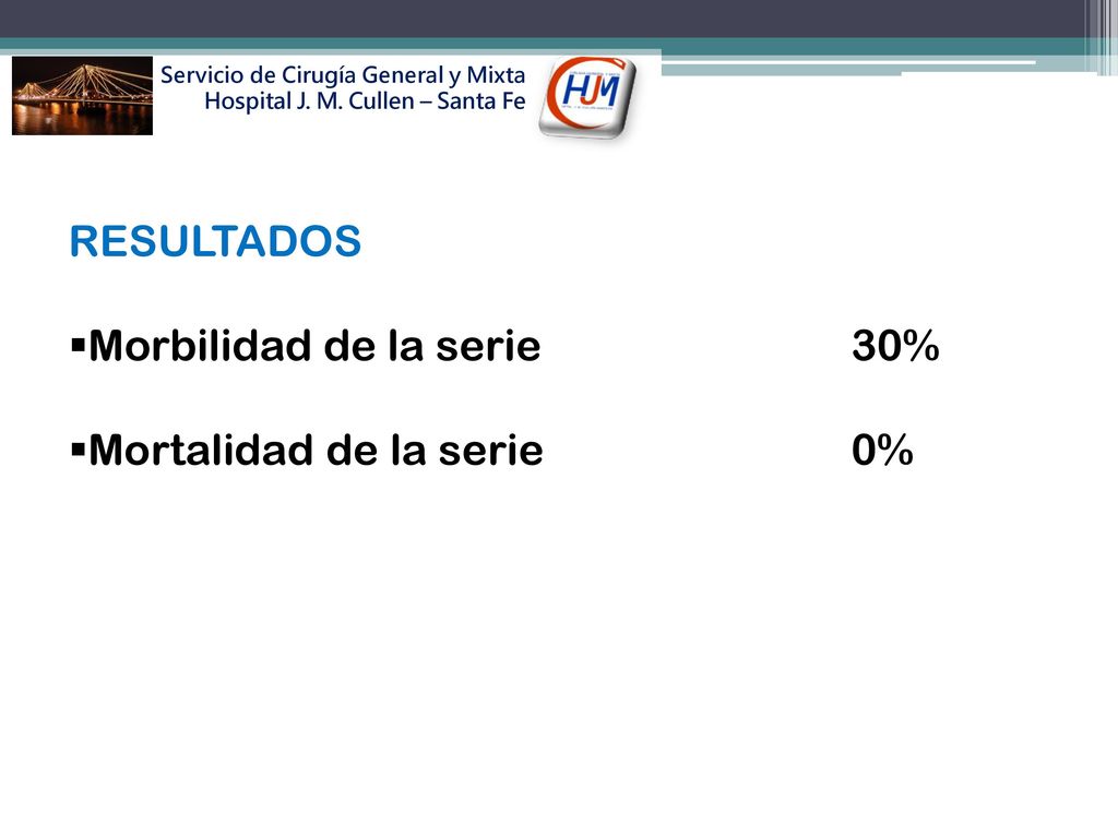 Morbilidad de la serie 30% Mortalidad de la serie 0%