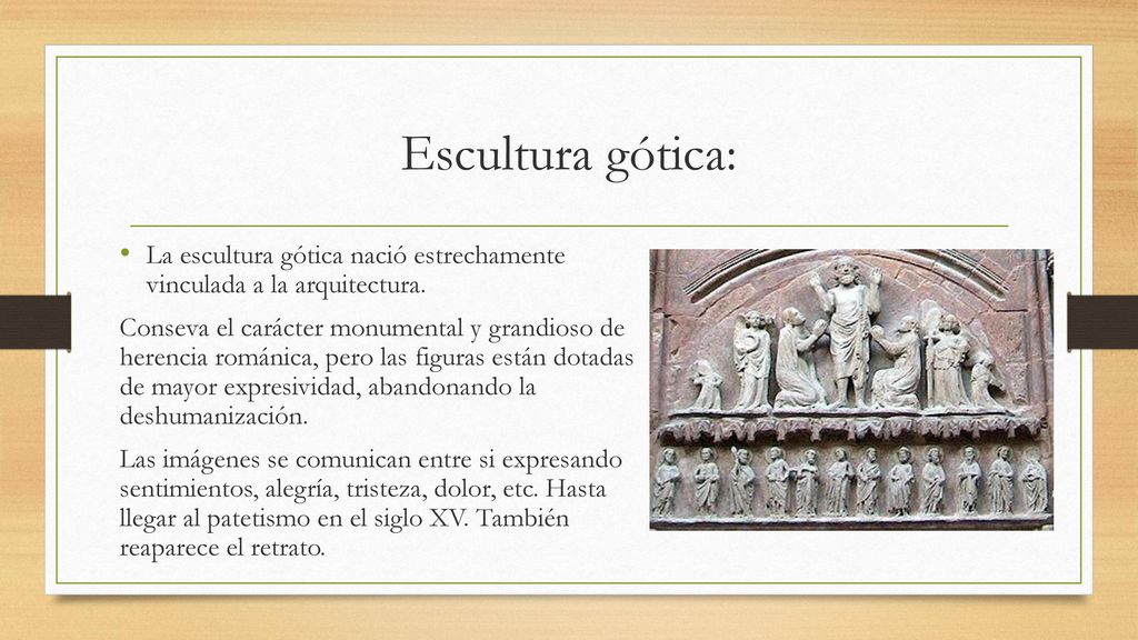 Escultura gótica: La escultura gótica nació estrechamente vinculada a la arquitectura.