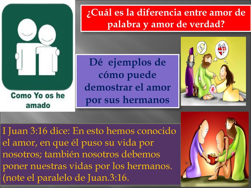 Dé ejemplos de cómo puede demostrar el amor por sus hermanos