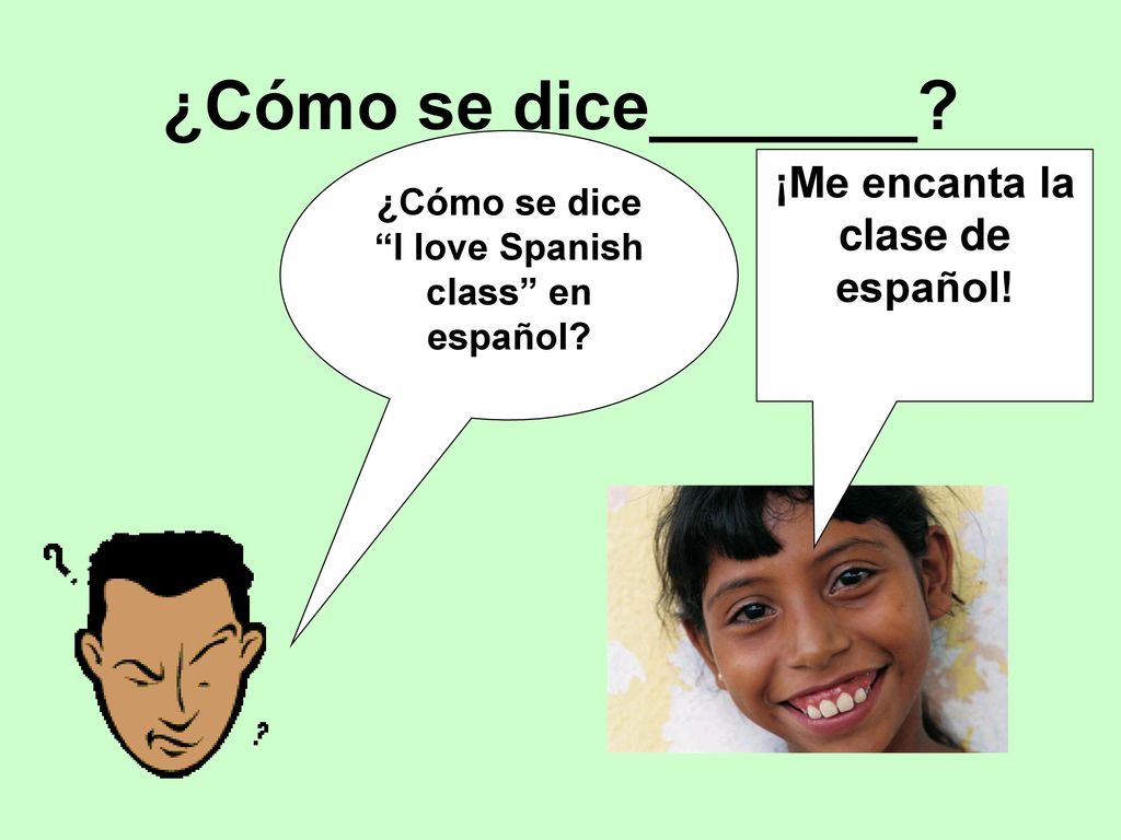 ¿Cómo se dice_______ ¡Me encanta la clase de español!