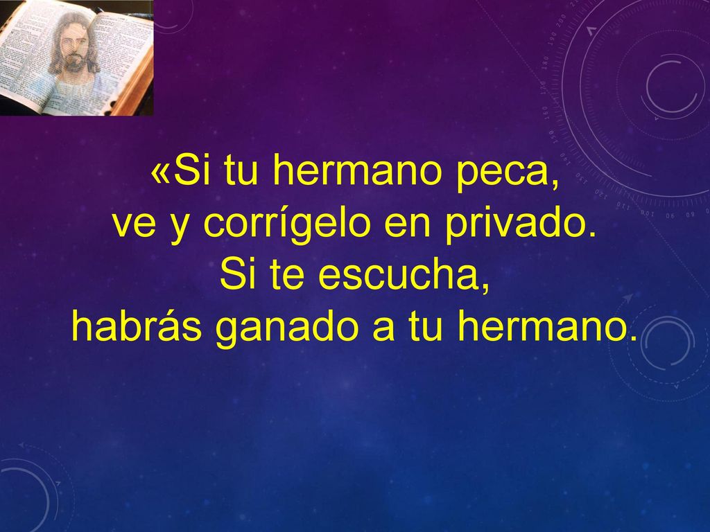 ve y corrígelo en privado. Si te escucha, habrás ganado a tu hermano.
