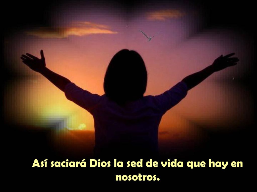 Así saciará Dios la sed de vida que hay en nosotros.
