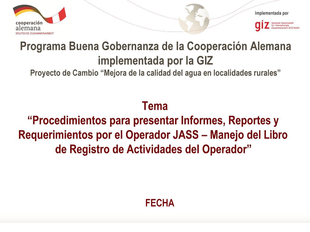 Programa Buena Gobernanza de la Cooperación Alemana implementada por la GIZ