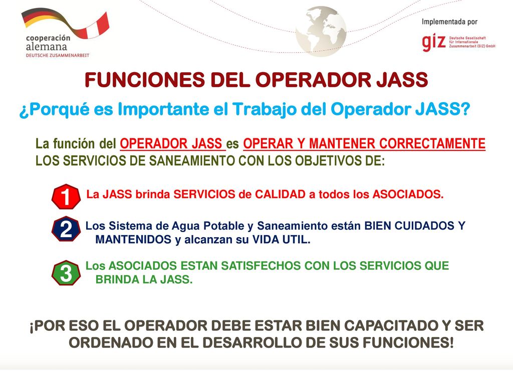 ¿Porqué es Importante el Trabajo del Operador JASS