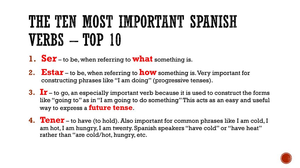 The ten most important Spanish verbs – top 10