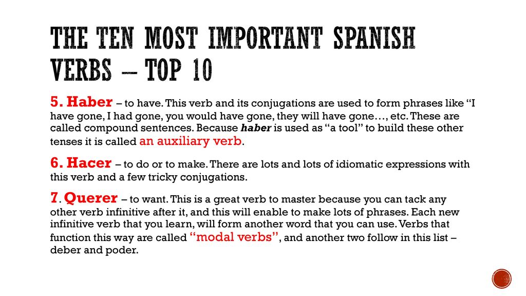 The ten most important Spanish verbs – top 10
