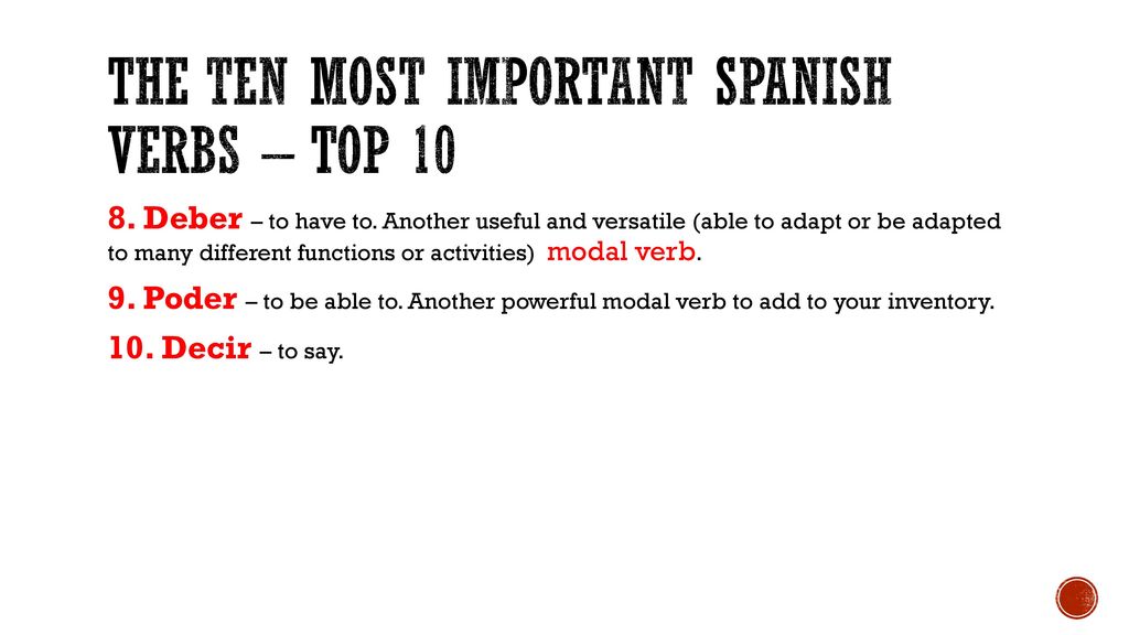 The ten most important Spanish verbs – top 10