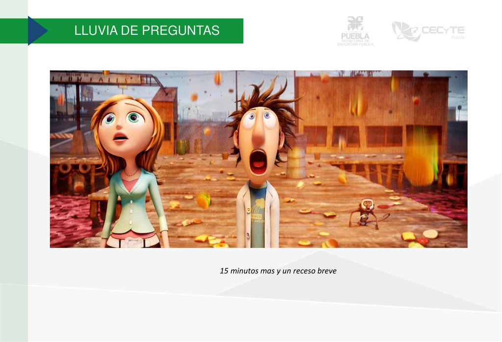 LLUVIA DE PREGUNTAS 15 minutos mas y un receso breve