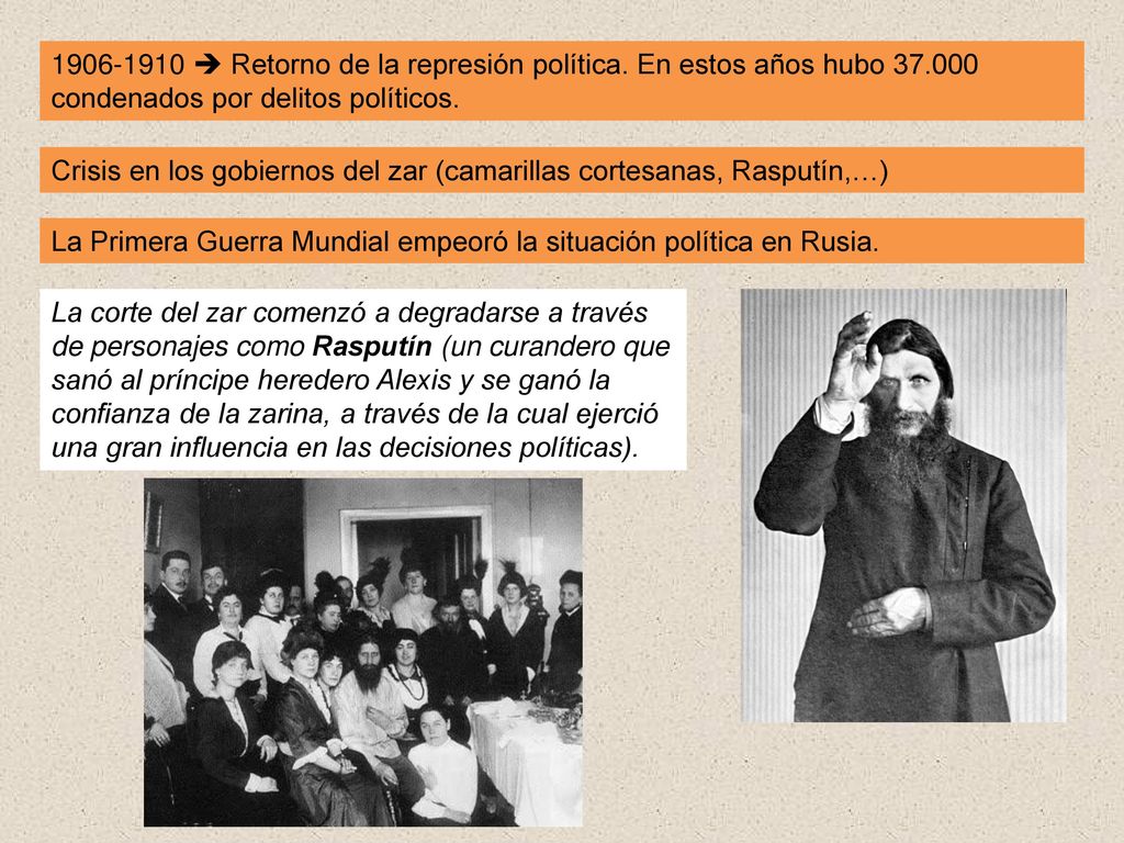  Retorno de la represión política. En estos años hubo 37