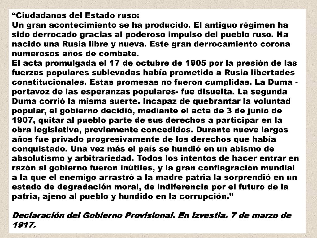Ciudadanos del Estado ruso: Un gran acontecimiento se ha producido