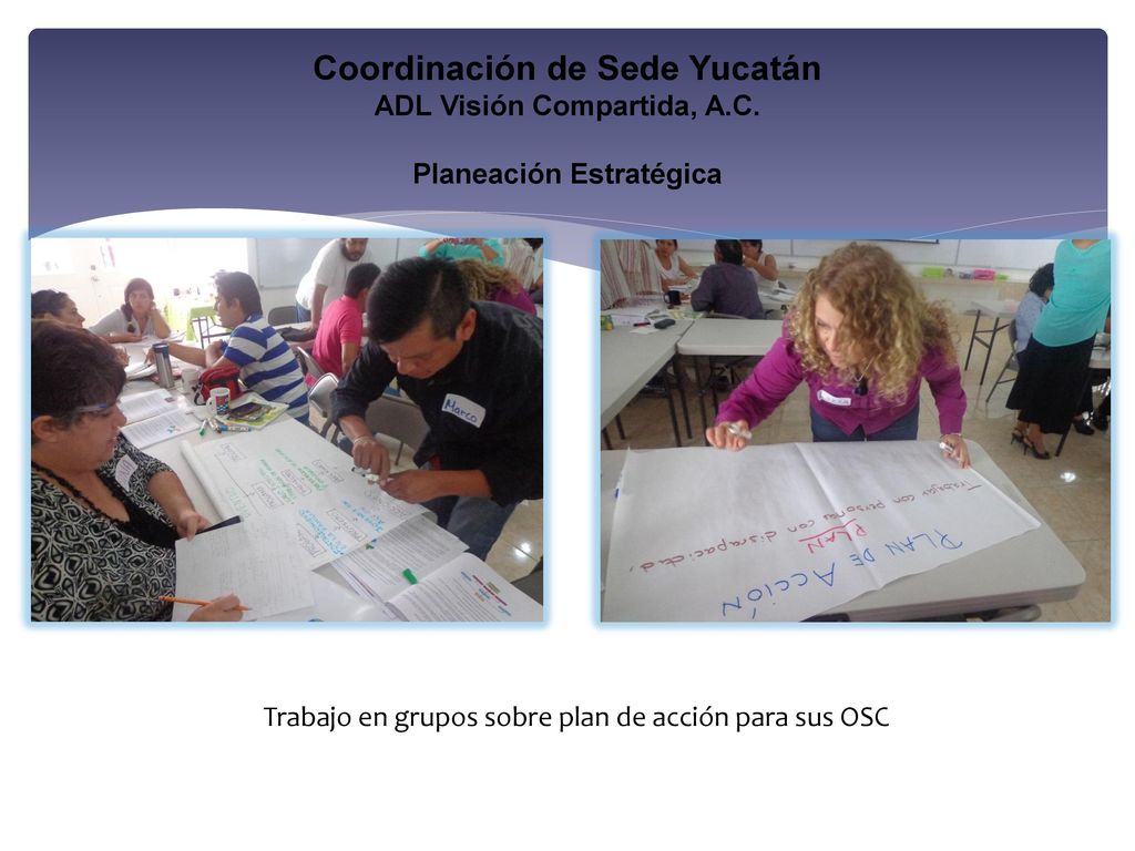 Trabajo en grupos sobre plan de acción para sus OSC
