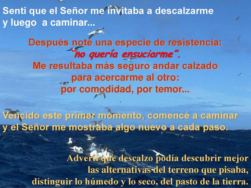 Sentí que el Señor me invitaba a descalzarme y luego a caminar...