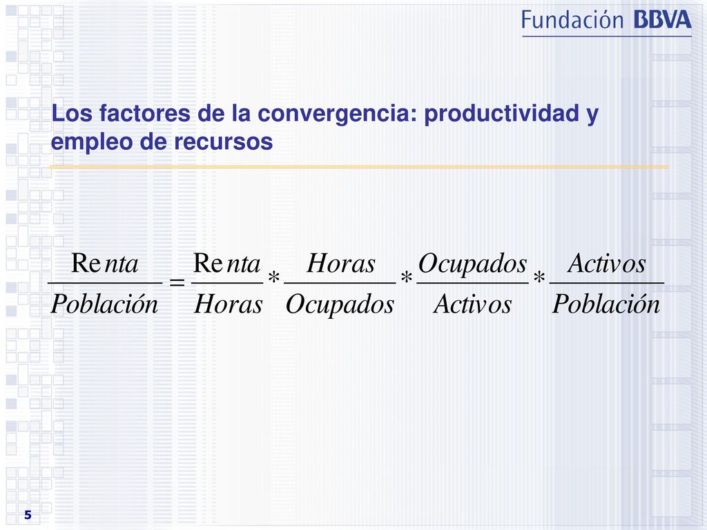 Los factores de la convergencia: productividad y empleo de recursos