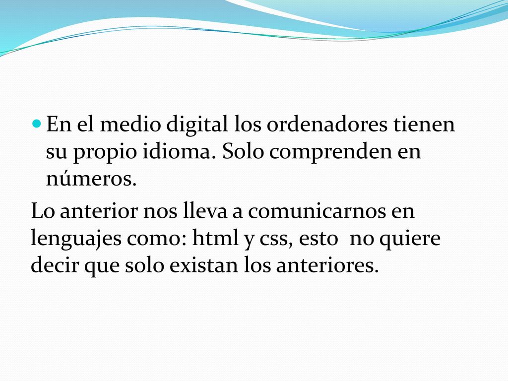 En el medio digital los ordenadores tienen su propio idioma