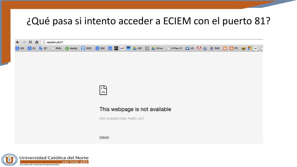 ¿Qué pasa si intento acceder a ECIEM con el puerto 81