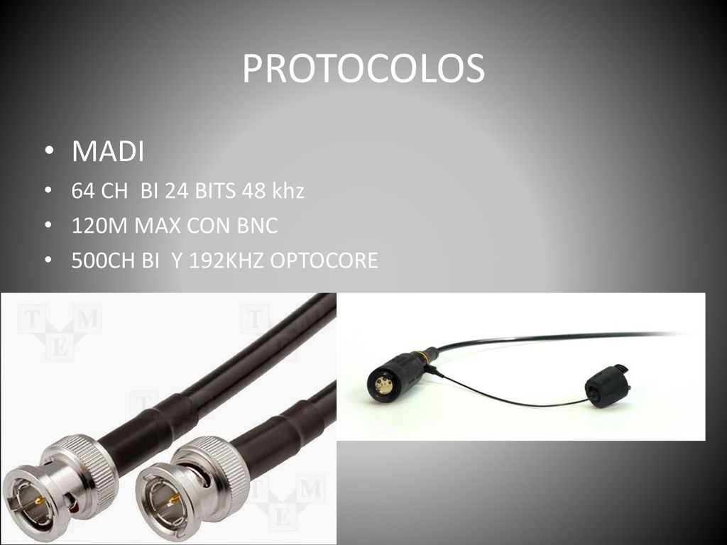 PROTOCOLOS MADI 64 CH BI 24 BITS 48 khz 120M MAX CON BNC