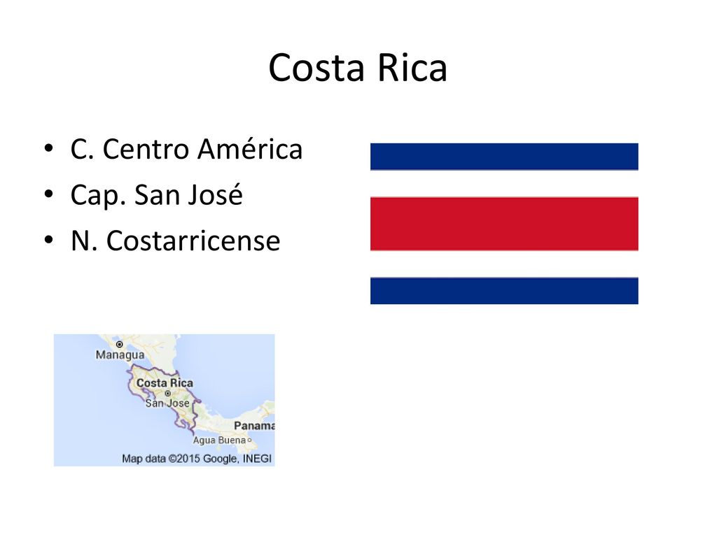 Costa Rica C. Centro América Cap. San José N. Costarricense