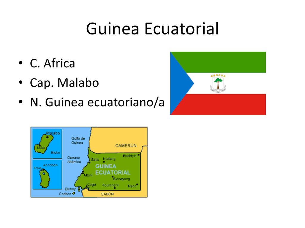 Guinea Ecuatorial C. Africa Cap. Malabo N. Guinea ecuatoriano/a