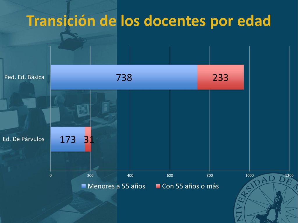 Transición de los docentes por edad